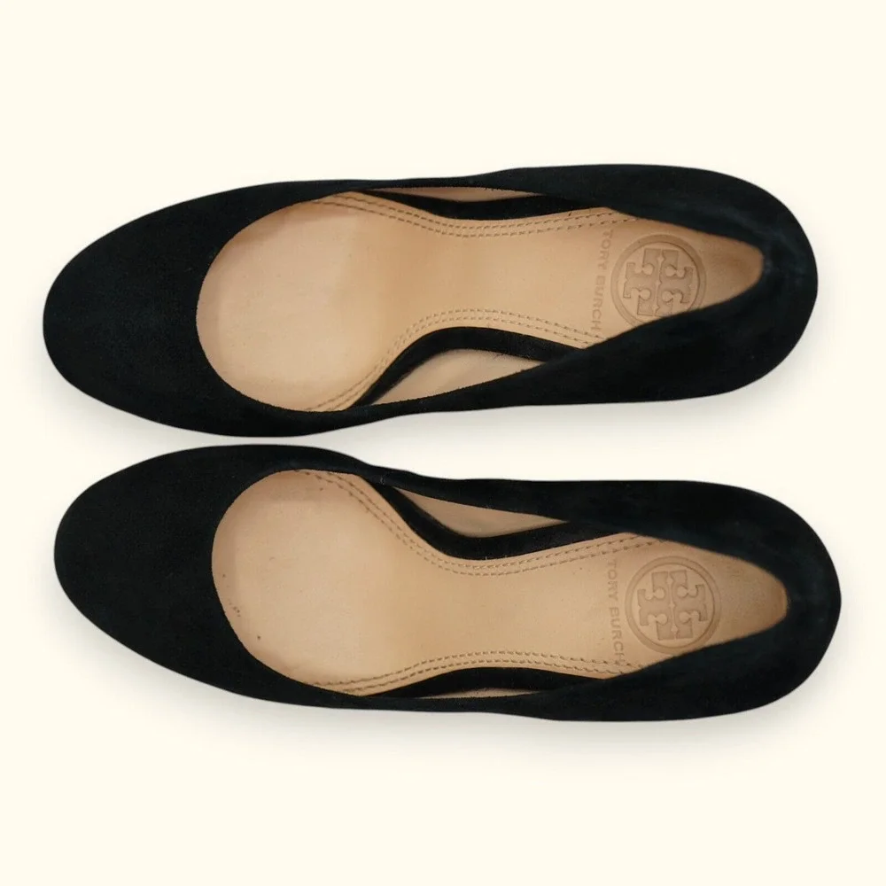 Tory Burch Astoria Wedge Lancaster Suede Shoes Size‎ 6M ~ Heel 3.5